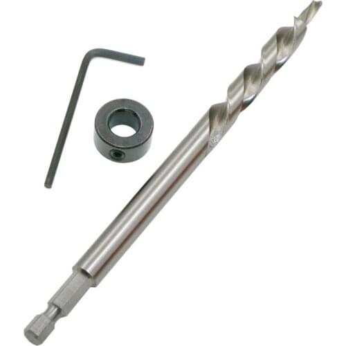 3pcs/set 9mm 9.5mm HSS 1/4" Hex Round Twist Step Drill Bit for Pocket Hole Jig Kit Woodworking Hole Drill Carpentry Power Tools