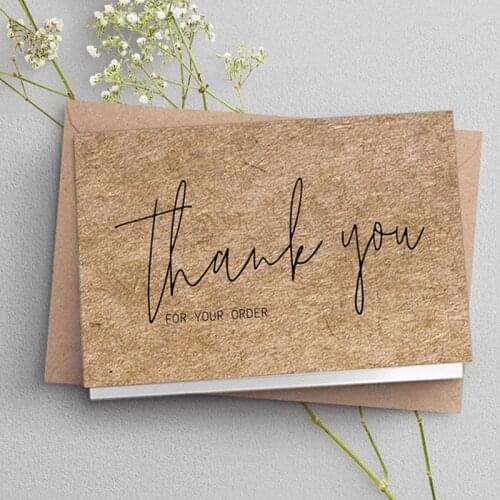30 Natural Kraft Paper Cards Thank You For Your Order Card For Small Shop Gift Decoration Card For Small Business 2022 New