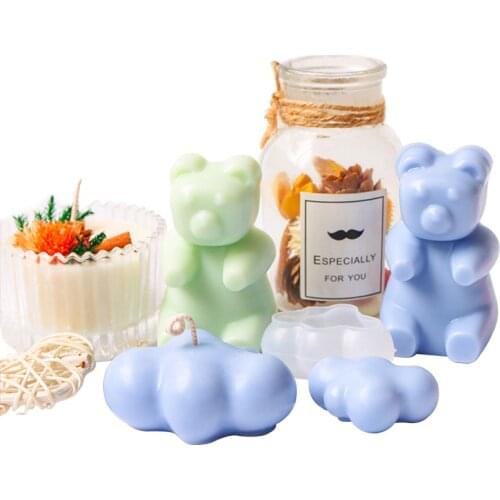 3D Bear Soap mold Cloud Candle Silicone Molds Homemade Aromatherapy Plaster Mold diy material candle mould