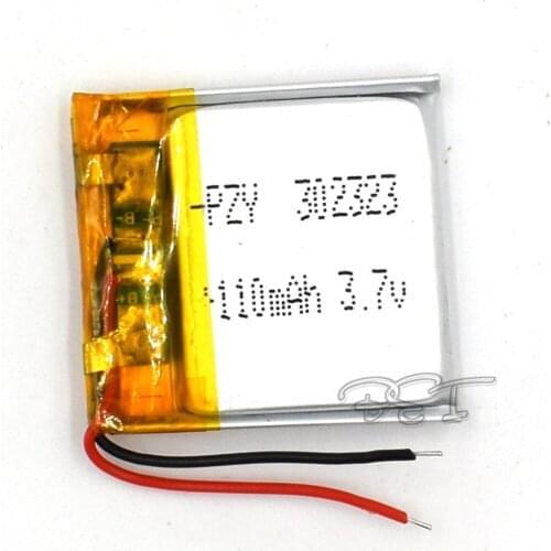 5Pcs Lithium polymer Battery 302323 3.7V 110mah Rechargeable Liion Cell Li-Po For DVD PAD PDA MP5 GPS Powerbank Digital Product