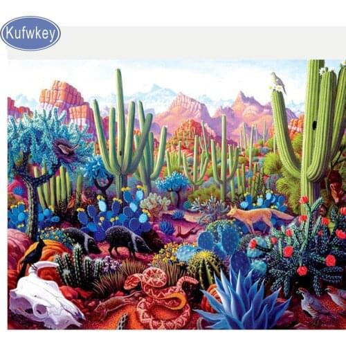 Full Square round drill 5D DIY Diamond embroidery plant Cactus 3d Diamond Painting Cross Stitch Rhinestones Mosaic home decor