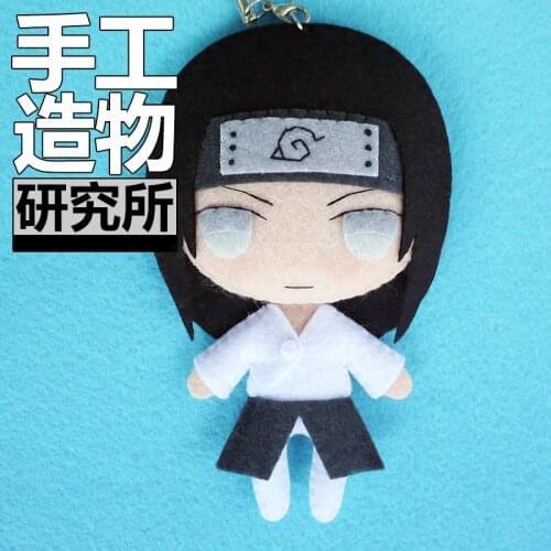 Anime Hyuga Neji 12cm Keychain Handmade Materical Package Toys Mini Doll Stuffed DIY Plush Children Gift