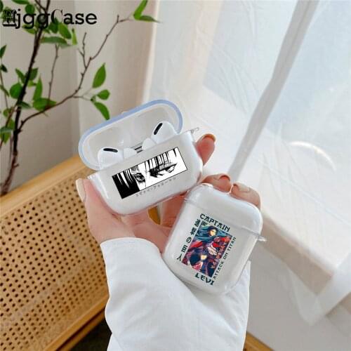 Anime Japanese attack on Titan levi ackerman Case For Apple airpods Cases 1 2 Clear For Airpod Pro Soft Case in Earphone Coque