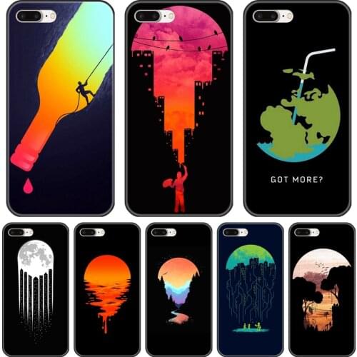 Black Art Star Moon Earth Soft Back Cover For Apple iPhone 6 S 6S 7 8 X XR XS Max Phone Case Silicone For iPhone 8 7 6S 6 S Plus