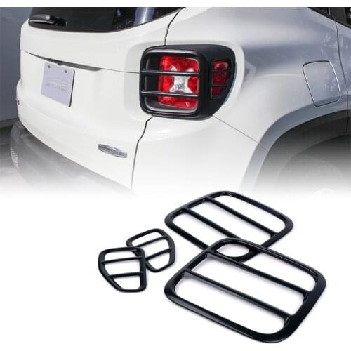 Black Metal Tail light Rear Lamp Protector Guard Cover For 2014 UP Jeep Renegade