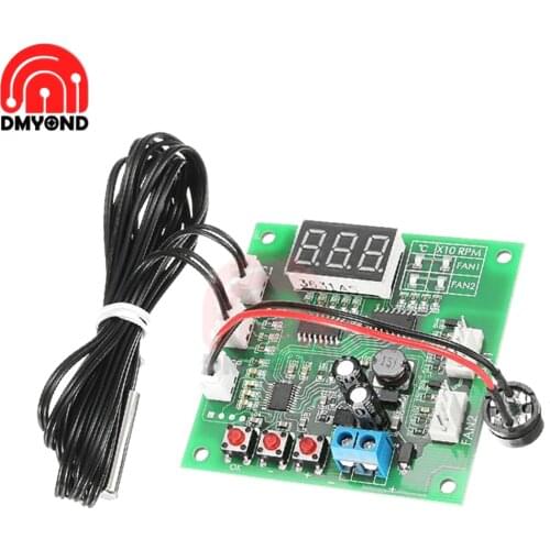 DC8-60V 2 Channel Cooling PWM 4 Wires Fan Temperature Control Speed Regulator Motor Driver Controller Speed Controller Governor