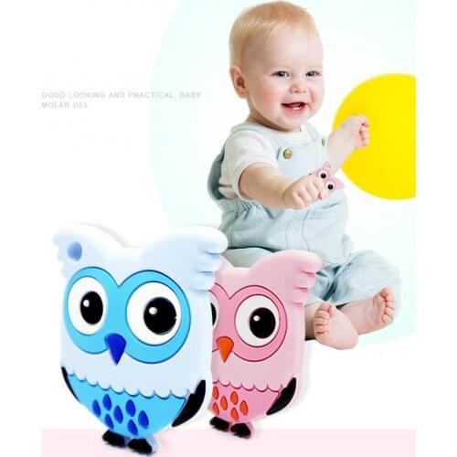 16Pcs/lot Baby Silicone New Style Owl Multi-color Molars Cartoon Hand-toothed Teether Soothing Infant Kids Care