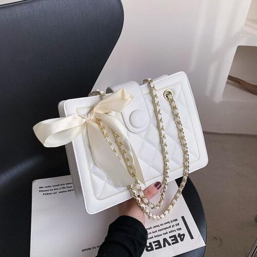 Chain Designer PU Leather Crossbody Bags for Women 2021 Womens Winter Simple Style Handbags Branded Trending Hand Bag