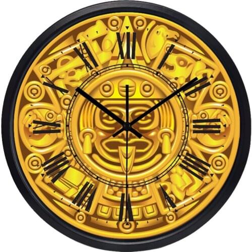 Egypt Gold Craxtive Wall Clock Metal Frame Glass top Decrorative Clock