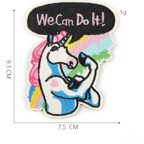 Funy Horse We Can Do It Iron On Patches Animal Cartoon Fashion Logo Embroidery Clothing Accessories Badge