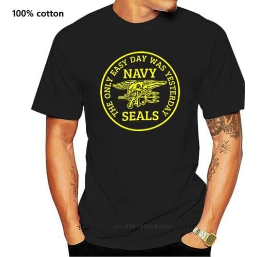 Navy Seal T Shirt Navy Seals - The Only Easy Day Was Yesterday T-Shirt Graphic Short Sleeves Tee Shirt Cotton 5x Tshirt