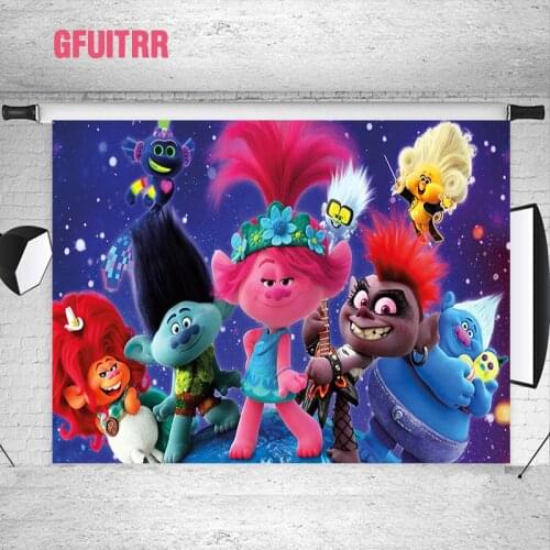 GFUITRR Cute Elf Photo Backdrops Happy Birthday Photography Backgrounds Custom Cartoon Poster Photo Booth Props