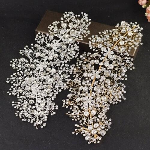 ZMHP240 Golden Bride Hair Accessories Crystal Wedding Hair Jewelry Wedding Rhinestone Wedding Tiara Headbands for hair woman
