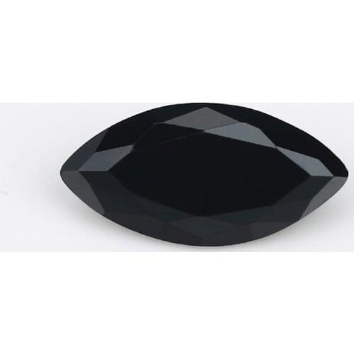 50PCS 1.5x3~10x20mm Marquise Shape Black AAAAA Loose stone Cubic Zirconia CZ Gems Machine Cut For Jewelry DIY Stone