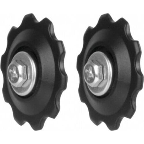 2pcs 10T Bike Rear Derailleur Pulley Set Bicycle Wide And Narrow Tooth Guide Wheels Support 6-7 Speed Plastic Jockey Accessory