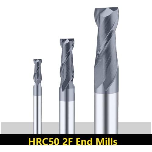 BEYOND HRC50 2F Tungsten Steel End Mill 6x6Dx50L CNC Solid Carbide Milling Cutter 1-20mm Drilling Machine Tools Endmill
