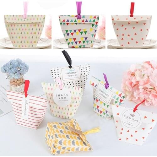 Candy box bag chocolate paper gift dots grace for Birthday Wedding Party Decoration craft DIY favor baby shower Wh