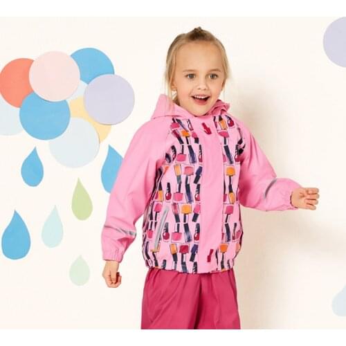 Hooded Girls Jacket PU Waterproof Kids Rain Coats Fleece Warm Children Winter Windbreakers Sport Baby Girl Outerwear Clothes