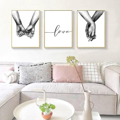 Hold Hands lover Full square round Diy 3pcs Diamond Painting cross stitch mosaic embroidery black And White Love StickerZP-361