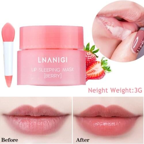Korea Lip Sleeping Mask Night Sleep Maintenance Moistened Lip Balm the Pink Lips Bleaching Cream Nourish Protect Lips Care 3G