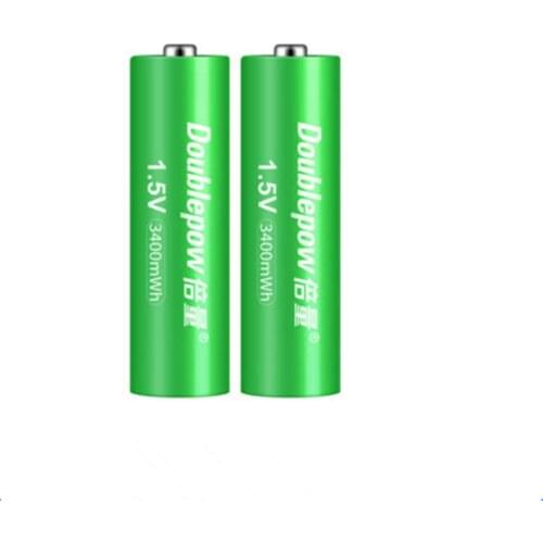 2pcs/lot New 1.5v 3400mWh AA rechargeable lithium battery intelligent fast charge by dedicated AA AAA battery charger