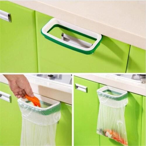 Brand New Rubbish Bag Storage Rack Hanging Kitchen Cupboard Door Back Stand Trash Garbage Bags Storage Rack Bag Clip 12.5*22cm