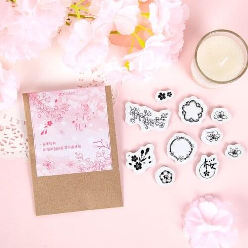 Sakuras Note Series Stamps Sponge Rubber Transparent cherry blossom petals Decoration Stamp Seal For DIY Scrapbooking Crafts