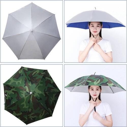 Portable Rain Umbrella Hat Foldable Outdoor Sport Pesca Sun Shade Waterproof Camping Fishing Headwear Cap Beach Head Hats