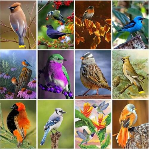 Birds DIY 5D Diamond Painting Full Square Drill Flower Bird Diamond Embroidery Cross Stitch Kit Resin Wall Art Home Decor Gift