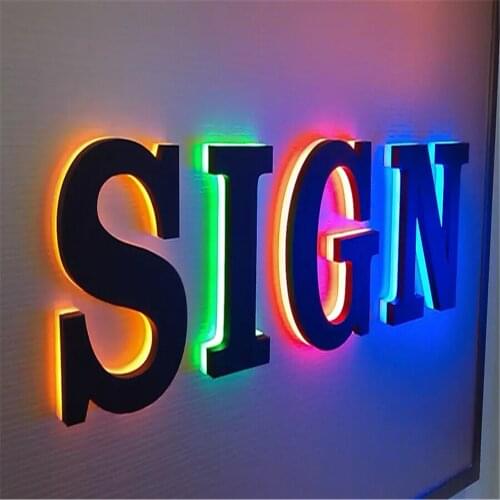 Factory Outlet stainless steel backlit channel letters, LED backlit sign letters outdoor, back lighted lettering signages