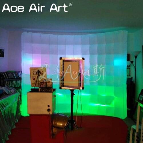 Cheapest inflatable DJ booth backdrop,photo booth enclosure/background,advertising logo wall with led spotlights for fun