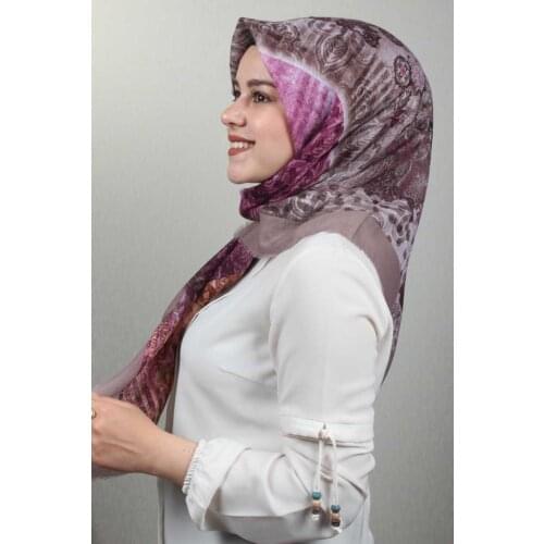 JAWEL PATTERNED LINEN FLAMLI SCARF-DESEN-37-RENK-06