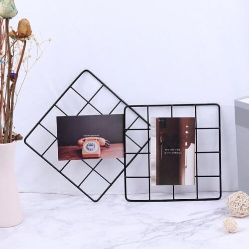 20x20cm Nordic Metal Mesh Grid DIY Wall Photos Postcards Wall Art Display Mesh Organizer Pictures Frame Holder Home Decor