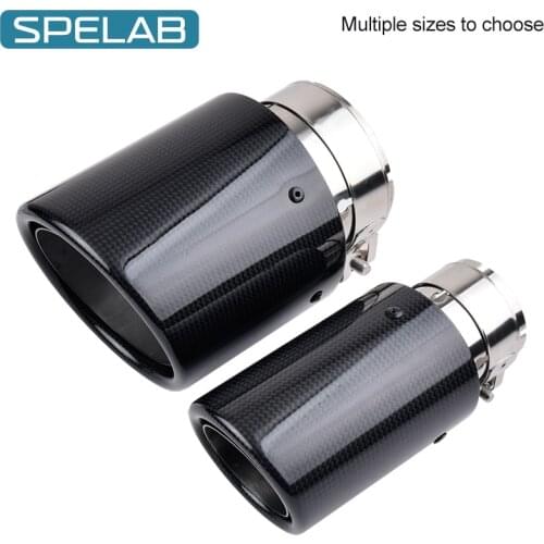 Universal 3k Straight Carbon + Stainless Car Exhaust Tip Matte Black Auto Styling Modification Muffler Tail Pipe