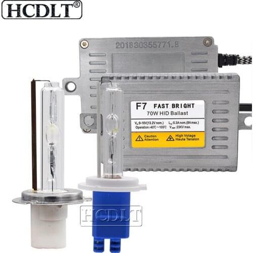 HCDLT Fast Bright 70W HID Xenon Ballast Kit AC DLT F7 Slim Ignition Block With 70W H7 H1 H3 H11 9005 9006 4300K-8000K Car Bulb