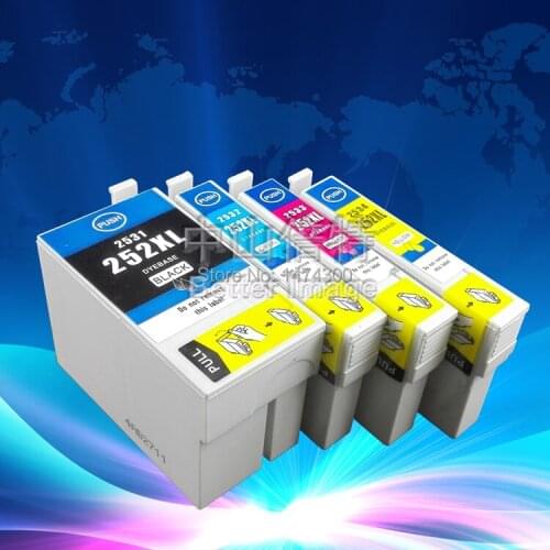 XIMO 5PK T252XL-2BK,3C compatible Ink Cartridges for Epson Deskjet Printer WF-3620 WF-3640 WF-7610 WF-7620