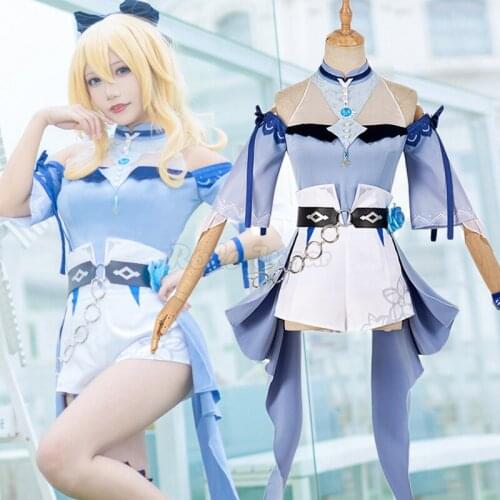 XS-XL Game Genshin Impact Jean Cosplay Costume Dream Of Sea Breeze Summer Pool Party Women Swimsuit Suits Role Play C321M221