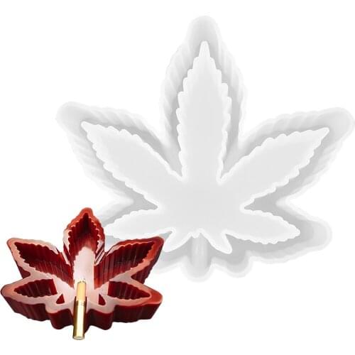 DIY Mirror Resin Mold Ashtray Mold Maple Leaf Container Handmade UV Epoxy Resin Silicone Mold Home Decor Craft Jewelry