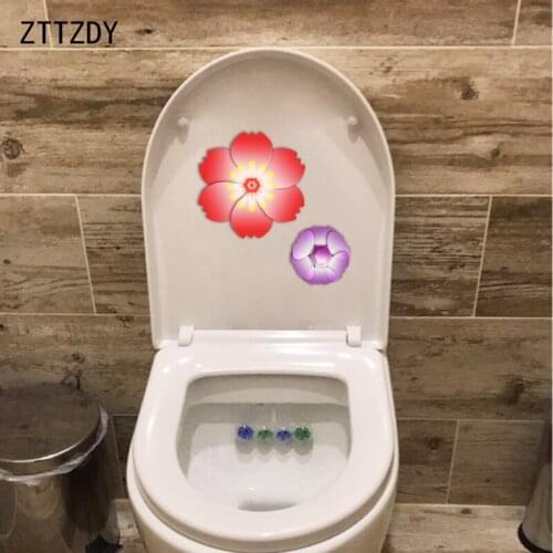ZTTZDY 22*22CM Cartoon 3d Paper Cut Flower Kids Rooms Wall Sticker Toilet Decal Home Decor T2-0084