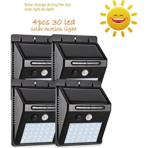 1-4 pcs PIR Motion Sensor Solar Lights LED Garden Waterproof street wall security lamps spot floodlight 3 modes indoor outdoors