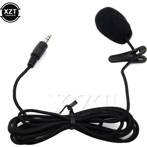 1PCS 3.5mm Jack Microphones Lavalier Lapel Tie Clip Microfono Mini Mic Black Metal For Speaking FOR all 3.5 mm jacks device