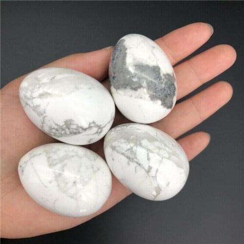 1pc Big Size Natural White Turquoise Egg Shaped Stone Quartz Crystal Healing Reiki Natural Quartz Crystals