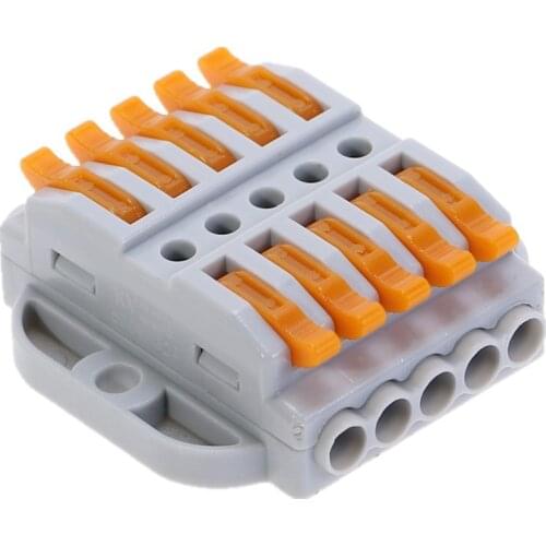10Pcs Mini Fast Quick Eletrical Wire Connector 5 Pin Universal Docking Fast Wiring Conductors Push-in Terminal Block