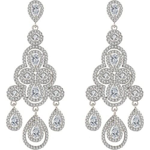 2021 Electroplating Platinum Tassel Earrings Womens New Zircon ins Wind Earrings Four Seasons Classic Earrings