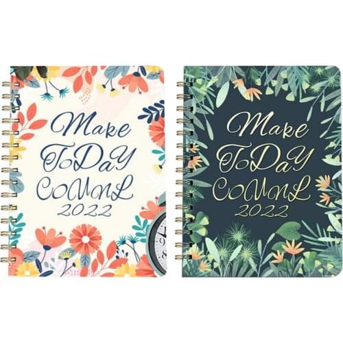 2022 Academic Year Planner Daily Weekly Monthly Planner Yearly Agenda A5 Schedule Golden Coil Notebook