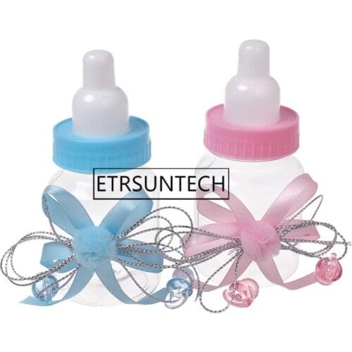 240pcs Favors Bottles Fillable Party Decorations Candy Box Cute Western Style Blue Pink Transparent Baby Girl Boy Shower