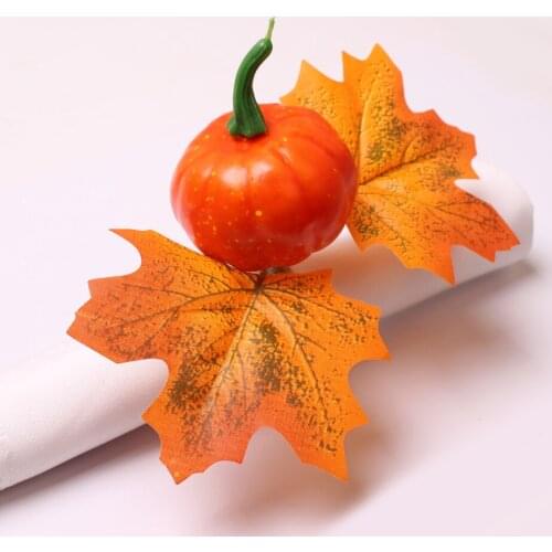 30pcs Maple Pumpkin Napkin Ring Napkin Button