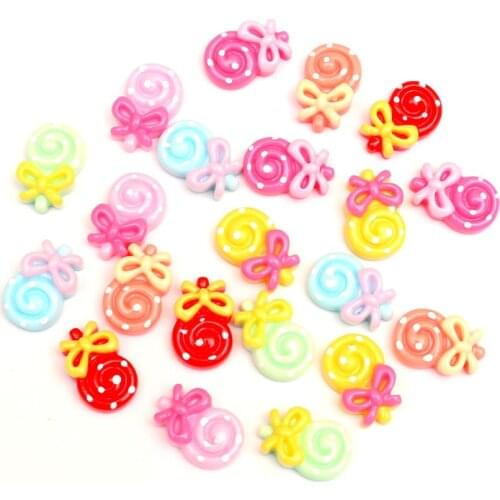 50pcs 17X11mm Resin Lollipop Flatback Cabochon Jewelry Findings Scrapbooking For Jewelry Making Charms Pendants Accessories Diy
