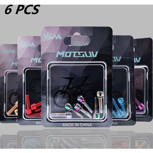 6pcs Stainless Steel Bicycle Screws Bolts M5*18mm For Mountain Bike Handlebar Bicycle Stem Screws Optional Color