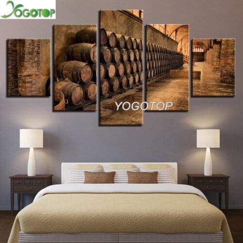 DIY Diamond Painting cross-stitch Wine Barrel 5D Full Drill mosaic Diamond Embroidery Handcraft Kit Home decor 5 Panel ML1039